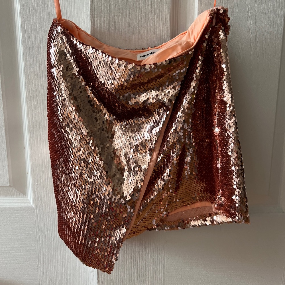 Mini Skirt in Rose Gold Sequin